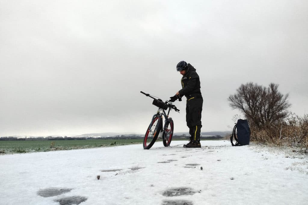 Winterpendlertag 2021 - Verschneiter Fahrradweg