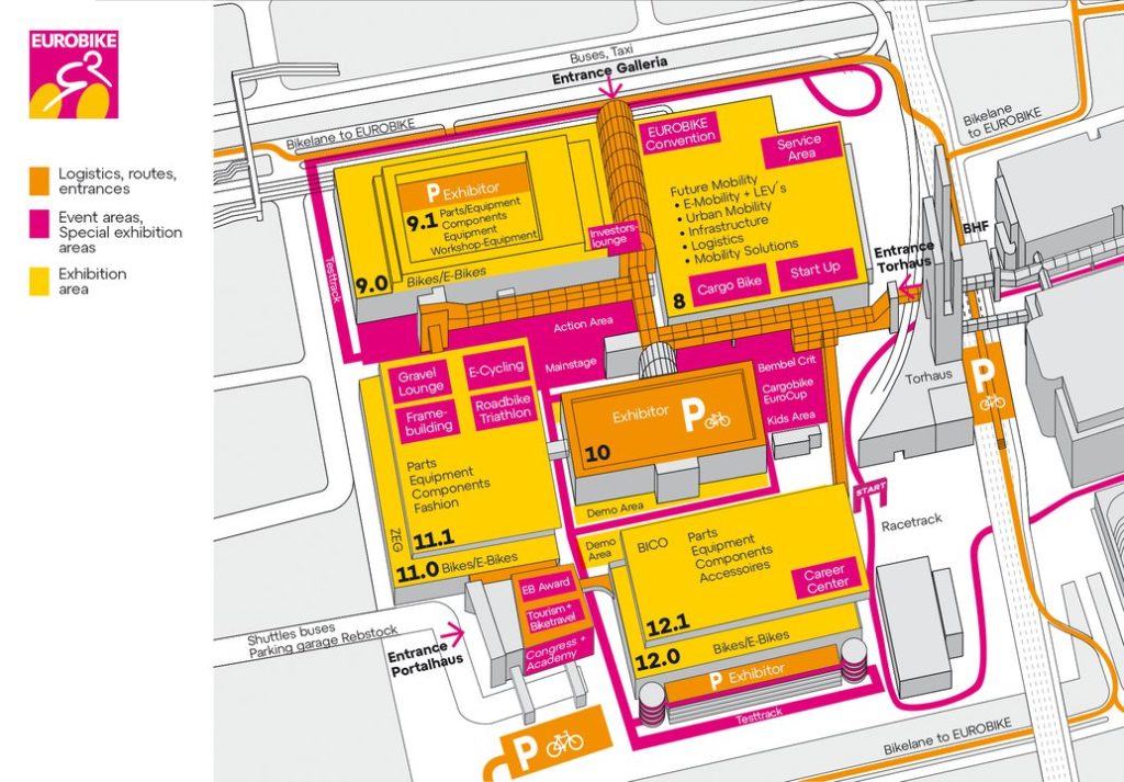 Mapa del pabellón Eurobike 2022